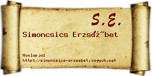 Simoncsics Erzsébet névjegykártya
