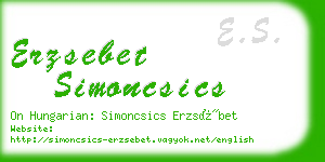 erzsebet simoncsics business card